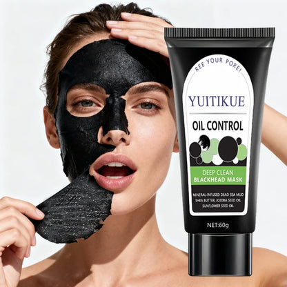 YUITIKUE Oil Control Blackhead Mask, Bamboo Charcoal Deep Clean Peel-Off, Creamy Texture Pore Cleanser, 60g