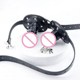 Dildo Deep Blowjob Gag Open Mouth Plug With Lock Leather Strapon Penis Butt Plug Bondage Restraint Lips For Couples Sex Toys SHOPEZRA L.L.C.