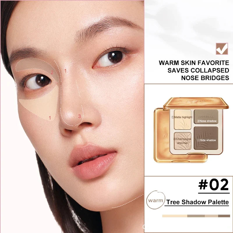 Judydoll Highlighter &amp; Contour Palette, Matte &amp; Shimmer, Sculpt &amp; Define, Natural Finish, Nose &amp; Jawline Contour, Beginner