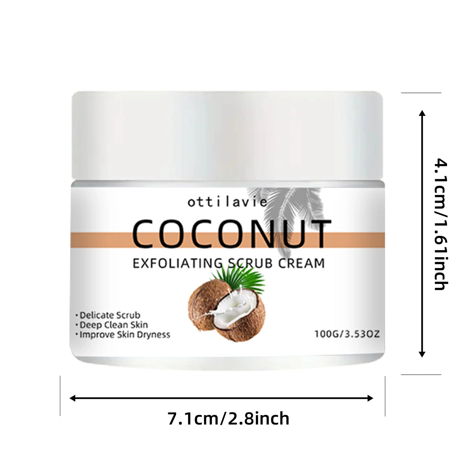 ottilavie Coconut Exfoliating Scrub Cream  Physical exfoliation for smooth skin  Suitable for all skin types (face, neck &amp; body)