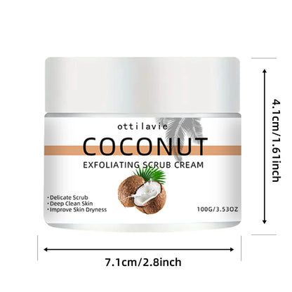 ottilavie Coconut Exfoliating Scrub Cream  Physical exfoliation for smooth skin  Suitable for all skin types (face, neck &amp; body)