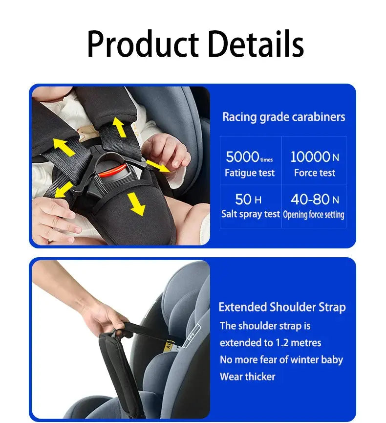 360 Swivel Toddler Car Seat with Retractable Support Anti-Tip Leg, ISOFIX Mount Safety System, Dual SIP Side Impact Module, Integrated Skeleton Shell, Forward and Rearward Facing Multi-Age Child Seat SHOPEZRA L.L.C.
