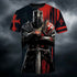 3D Print Templar Knight Warrior T-Shirt For Men Medieval Graphic Short Sleeve Tees Summer Casual Street Tops Round Neck T Shirts SHOPEZRA L.L.C.