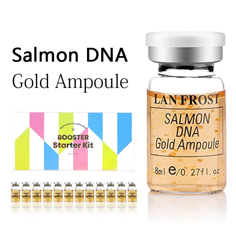 Korea 8ml Salmon DNA Gold Ampoule Skin Booster Serum Kit BB Cream Brightening Moisturizing For 0.3mm Microneedle Serum