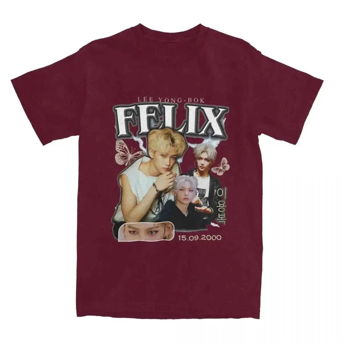 Men FELIX Korean Kpop Singer T Shirts Idol Cotton Clothing Summer Vintage Short Sleeve T-Shirt O Neck Harajuku Tshirt by Dropshipman