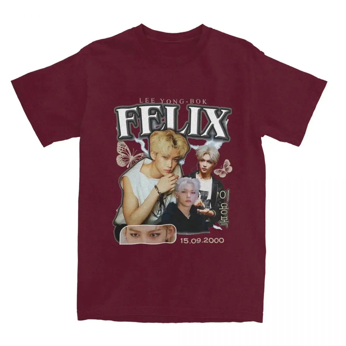 Men FELIX Korean Kpop Singer T Shirts Idol Cotton Clothing Summer Vintage Short Sleeve T-Shirt O Neck Harajuku Tshirt SHOPEZRA L.L.C.