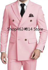 Suits for Men Slim Fit 2 Piece, Mens Double Breasted Suit Tuxedo for Men Wedding Business Prom Formal Suits SHOPEZRA L.L.C.