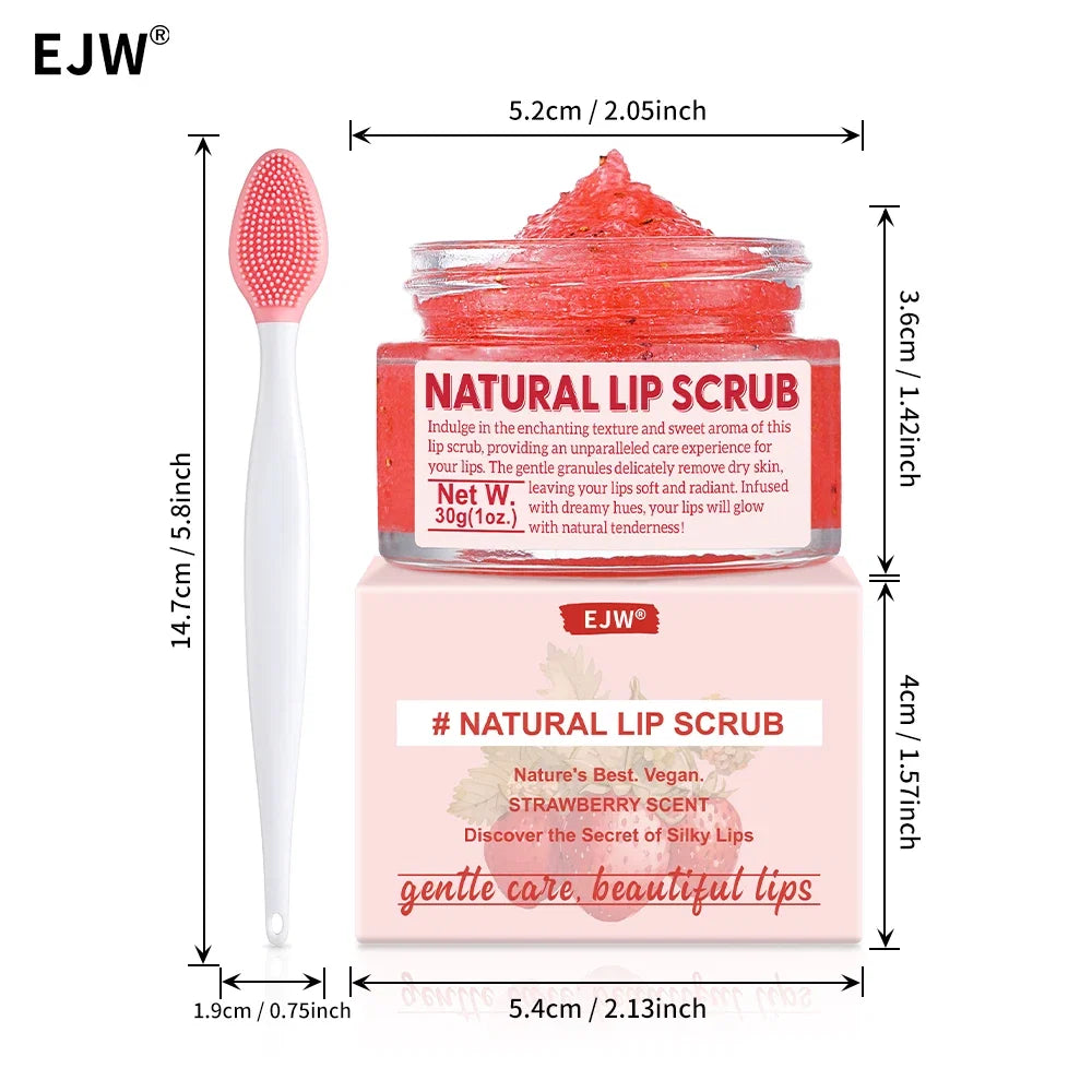 Strawberry Lip Scrub &amp; Repair, Exfoliator &amp; Moisturizer for Chapped, Dry and Flaky Lips,Sugar Lip Scrub Improve Dullness Remove.