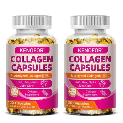 Kenofor 120 Hydrolyzed Collagen Capsules - Support Skin &amp; Joint &amp; Hair &amp; Nail Health - Collagen Supplement