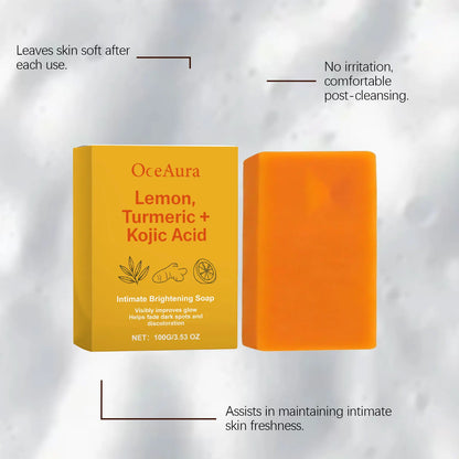 Lemon Turmeric Kojic Acid Soap Massage Handmade Soap For Bath For Deep Cleansing Exfoliation Body Moisturizing Smooth Body Care