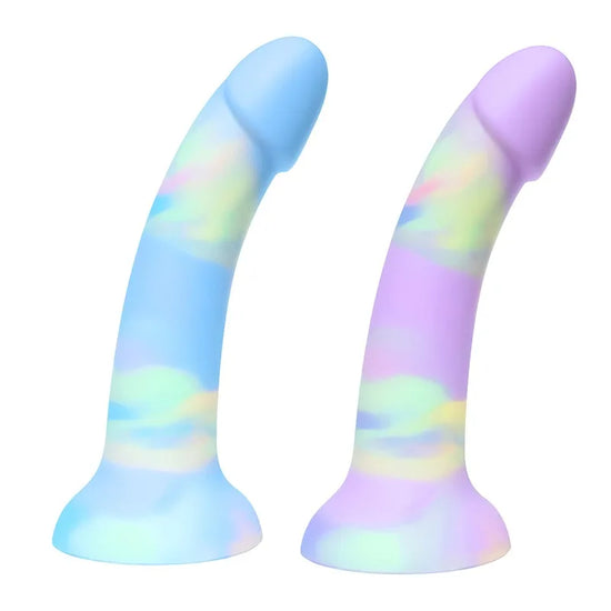 17,8 cm flüssiges Silikon Realistischer Dildo mit starkem Saugnapf Roter Penis G-Punkt-Masturbator für Frauen, Männer, Analsexspielzeug