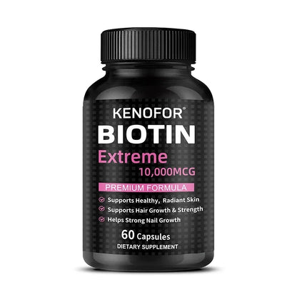 Biotin Capsules - Promotes Hair Growth, Strengthens Nails, Improves Skin Health, Dietary Nutritional Supplement