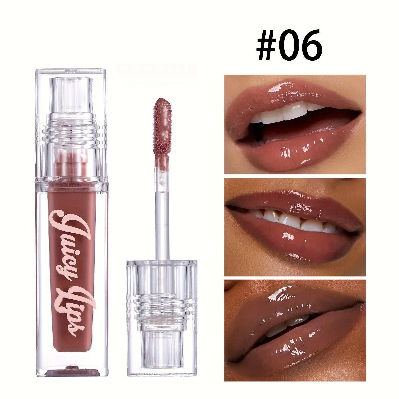 Hydrating Crystal Lip Oil - Plumping &amp; Moisturizing Gloss with Tinted Shades for All Skin Types