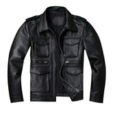 Vintage Red Brown Genuine Leather Jacket Men Soft Real Cowhide Black Winter Coat Biker Jackets Jaqueta Masculina De Couro SHOPEZRA L.L.C.