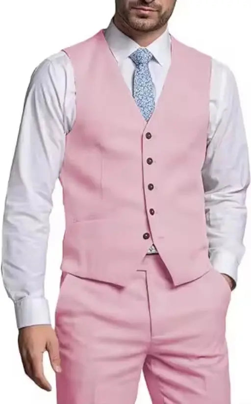 Suits for Men 2 Pieces Vest and Pants Set Gentleman Classic Suit for Men Tuxedo Suit for Men for Wedding Summer Beach SHOPEZRA L.L.C.