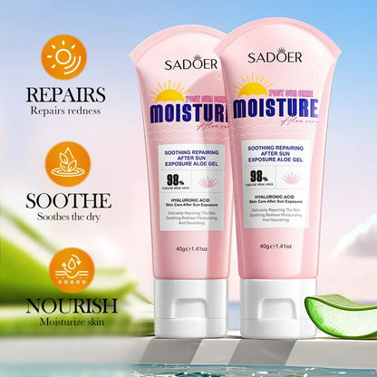 Soothing After Sun Aloe Vera Repairing Gel - Natural Centella &amp; Calendula Infused Fast Absorbing Moisturizer for Sunburn Relief