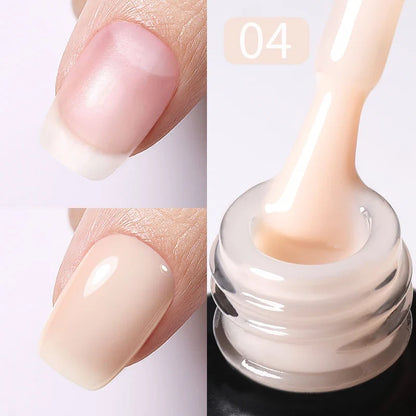 BORN PRETTY Milky Pink Rubber Base Gel Nail Polish Glitter 15ml Semi-Permanent Varnish Soak Off Self Leveling UV LED Gel