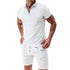 Summer Men Sports Polo Suit Short Sleeve Stylish Zipper Polo Shirt And Shorts Set Men Casual Streetwear 2-pie Leisure Sports Set SHOPEZRA L.L.C.