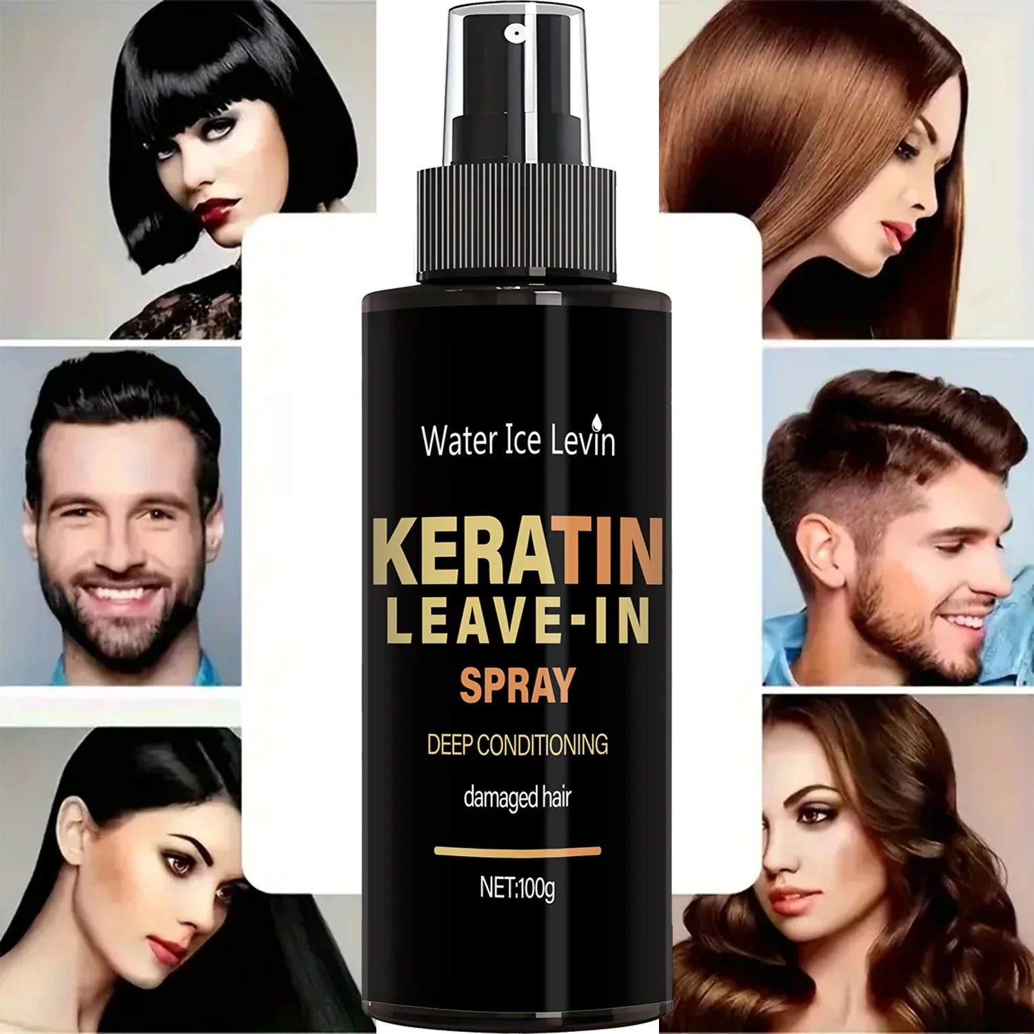 Keratin &amp; Biotin Leave-In Spray 100g, Deep Conditioning Treatment for Damaged Hair, with Rice Amino Acids, Fast Shipping