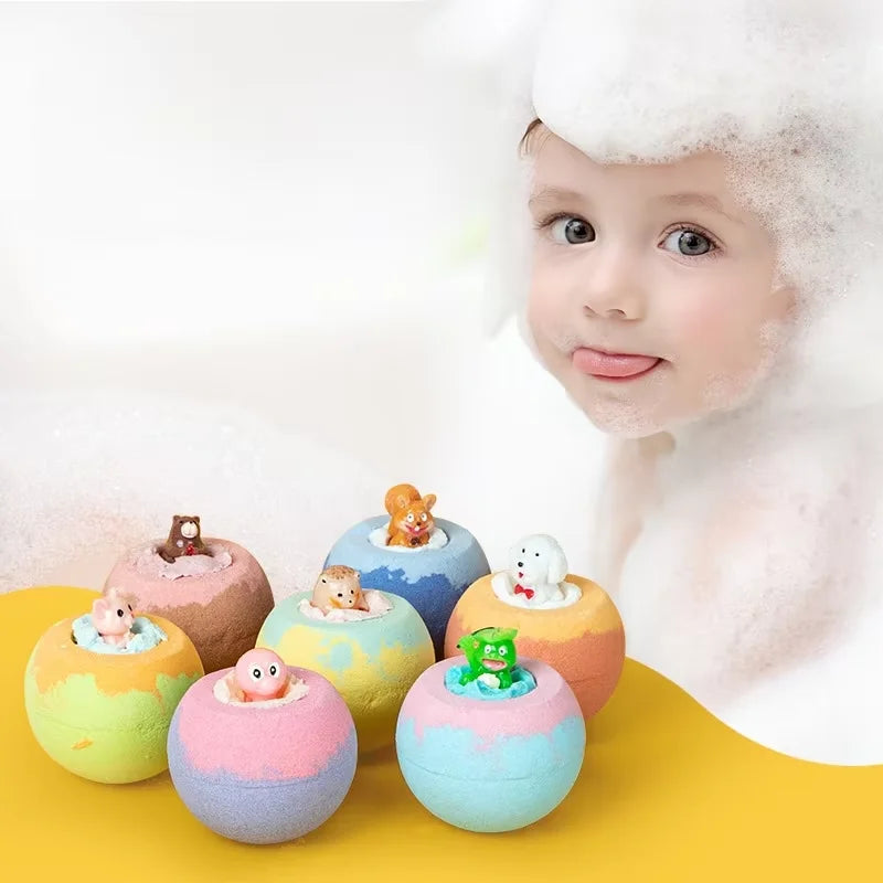 100G Bath Bombs for Kids with Surprise Toys Inside for Kids &amp; Boys and Girls Holiday Bubble Bath with Cheerful Scent