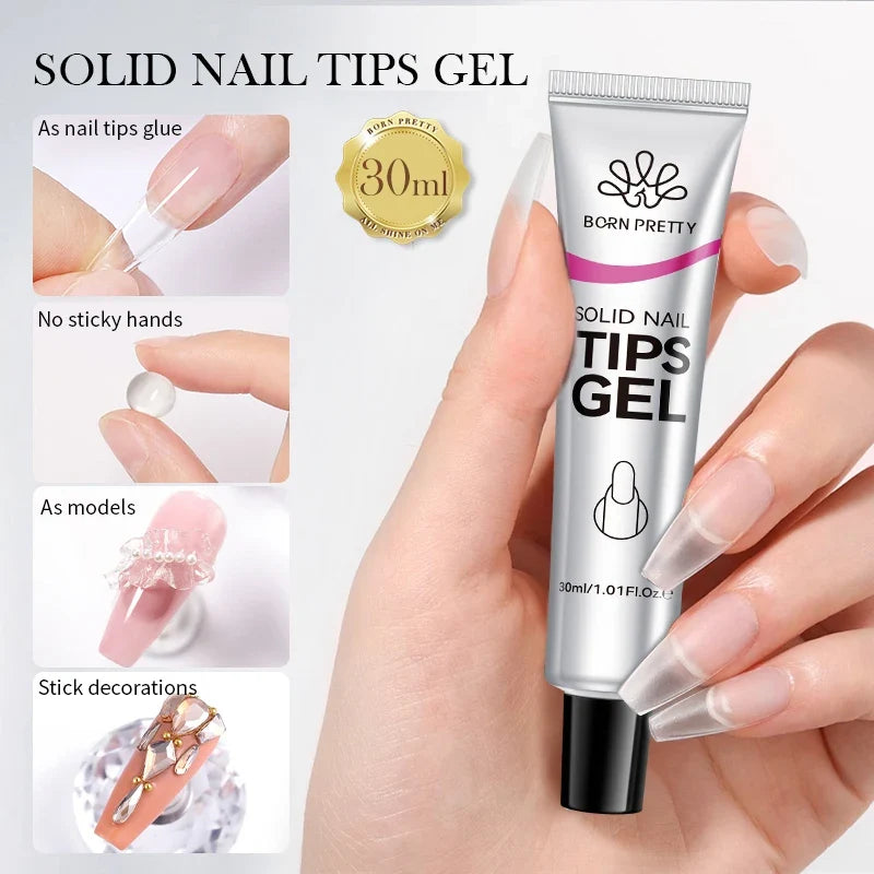 BORN PRETTY 15ml Clear Non Stick Hand Extension Gel 3D Shaping Sculpting Carving Nail Art Solid Hard Gel for Fake Nail