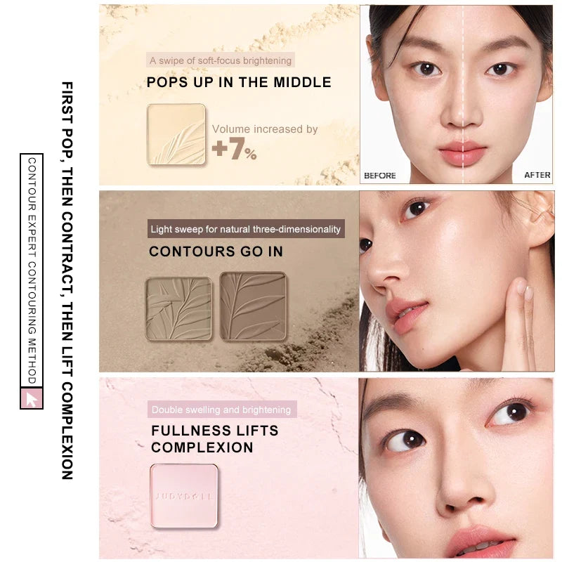 Judydoll Highlighter &amp; Contour Palette, Matte &amp; Shimmer, Sculpt &amp; Define, Natural Finish, Nose &amp; Jawline Contour, Beginner
