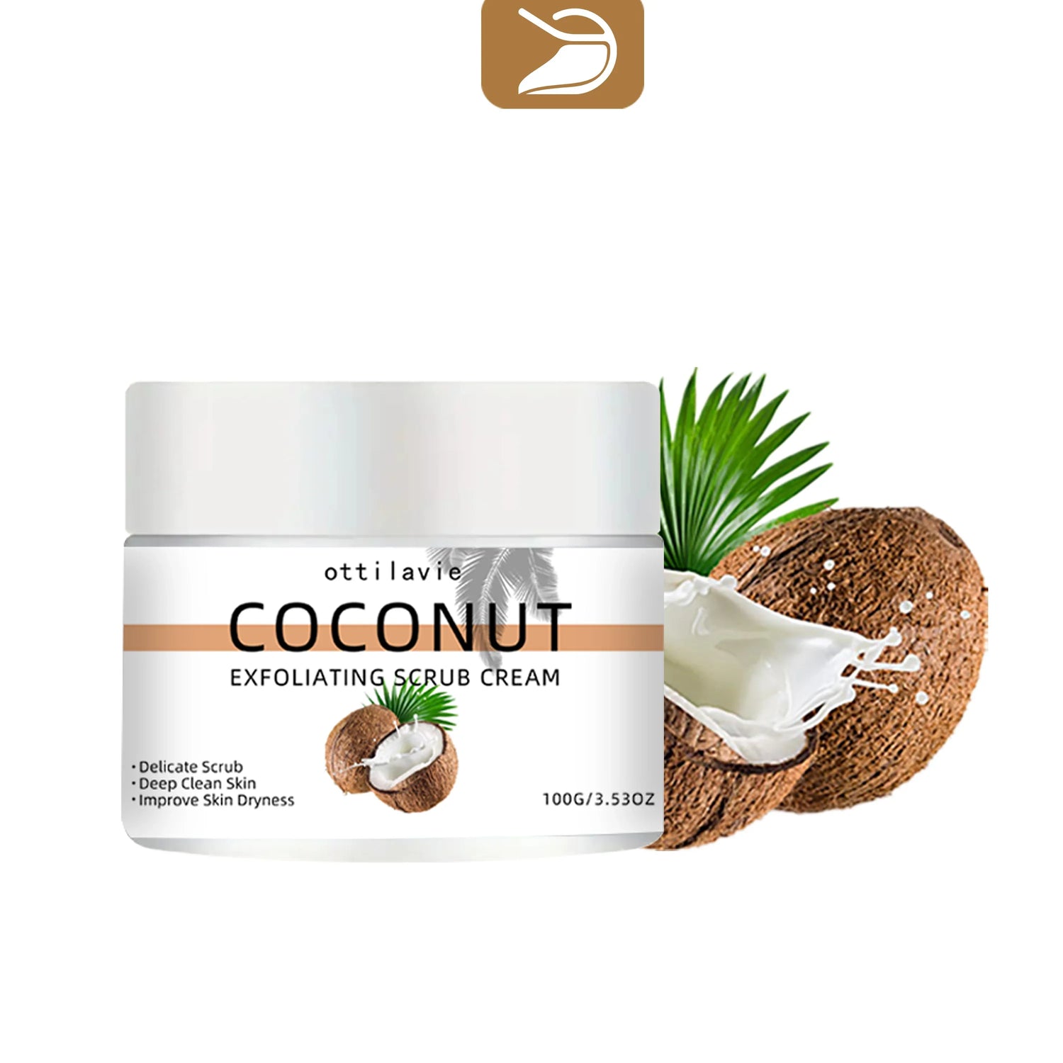 ottilavie Coconut Exfoliating Scrub Cream  Physical exfoliation for smooth skin  Suitable for all skin types (face, neck &amp; body)