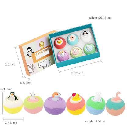 Bath Bombs for Kids with Surprise Toys Inside (6 Pack) - for Kids &amp; Boys and Girls - Holiday Bubble Bath with Cheerful Scent