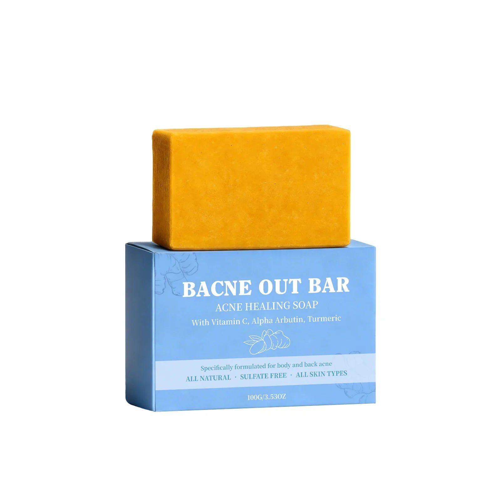 Body Cleansing Soap Moisturizing Brightening for Back Acne Free Natural Body Wash Bar Deep Clean Removes Odors Smooth Skin 100g