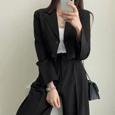 Suit Coat 2 Piece Set Women Blazer Jacket Straight Pants Ensemble Single Breasted Turn Down Collar Trousers Office Lady Outfits SHOPEZRA L.L.C.