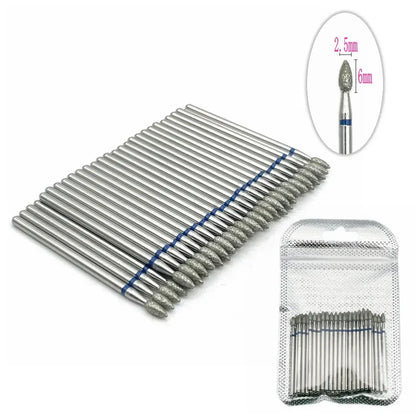 50pc Diamond Nail Drill Cuticle Clean Bit Set Milling Cutter for Manicure Electric  Bits Accessories Dead Skin Remove Tool