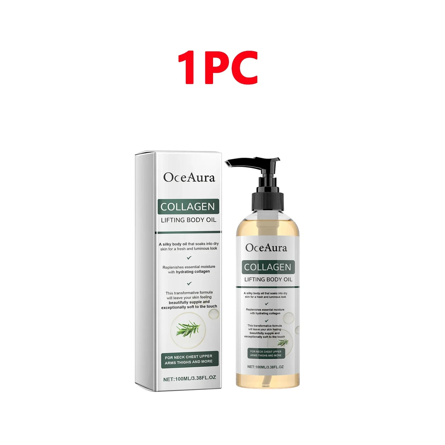 Collagen Firming Body Oil 100ml Enhance Skin Elasticity &amp; Tighten Deep Hydration Moisturizing Refreshing Rosemary Non-Greasy Oil