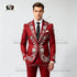 Striped Suits Men For Wedding Customzied Heavy Rhinestone Beadwork Jacket Pants 2 Pieces Sets Groom Tuxedo Attires Ropa Hombre SHOPEZRA L.L.C.