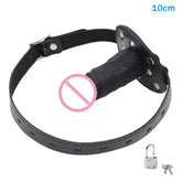 Dildo Deep Blowjob Gag Open Mouth Plug With Lock Leather Strapon Penis Butt Plug Bondage Restraint Lips For Couples Sex Toys SHOPEZRA L.L.C.