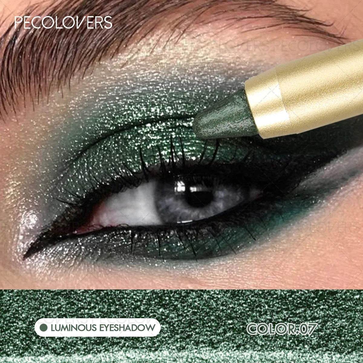 Smudge-Proof &amp; Waterproof Eyeshadow Stick,Dual-Ended Eye with Shadow Stick,Sponge Brush,Glitter &amp; Matte Finishes