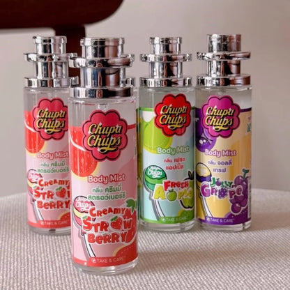 Chupa Chups Body Mist 100ml Refreshing Fruity Fragrance Long-lasting Sweet Scent Melon Apple Grape Berry Flavors Women Perfume
