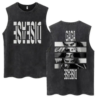 Lady Gaga The Mayhem Ball Tour 2025 Washed Tank Tops Fashion Men Women Vintage Y2K Sleeveless T Shirt 100% Cotton Oversized Tees by Dropshipman