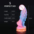 New Luminous Colorful Dragon Monster Dildo with Suction Cup, G-Spot & Anal Plug, Women&