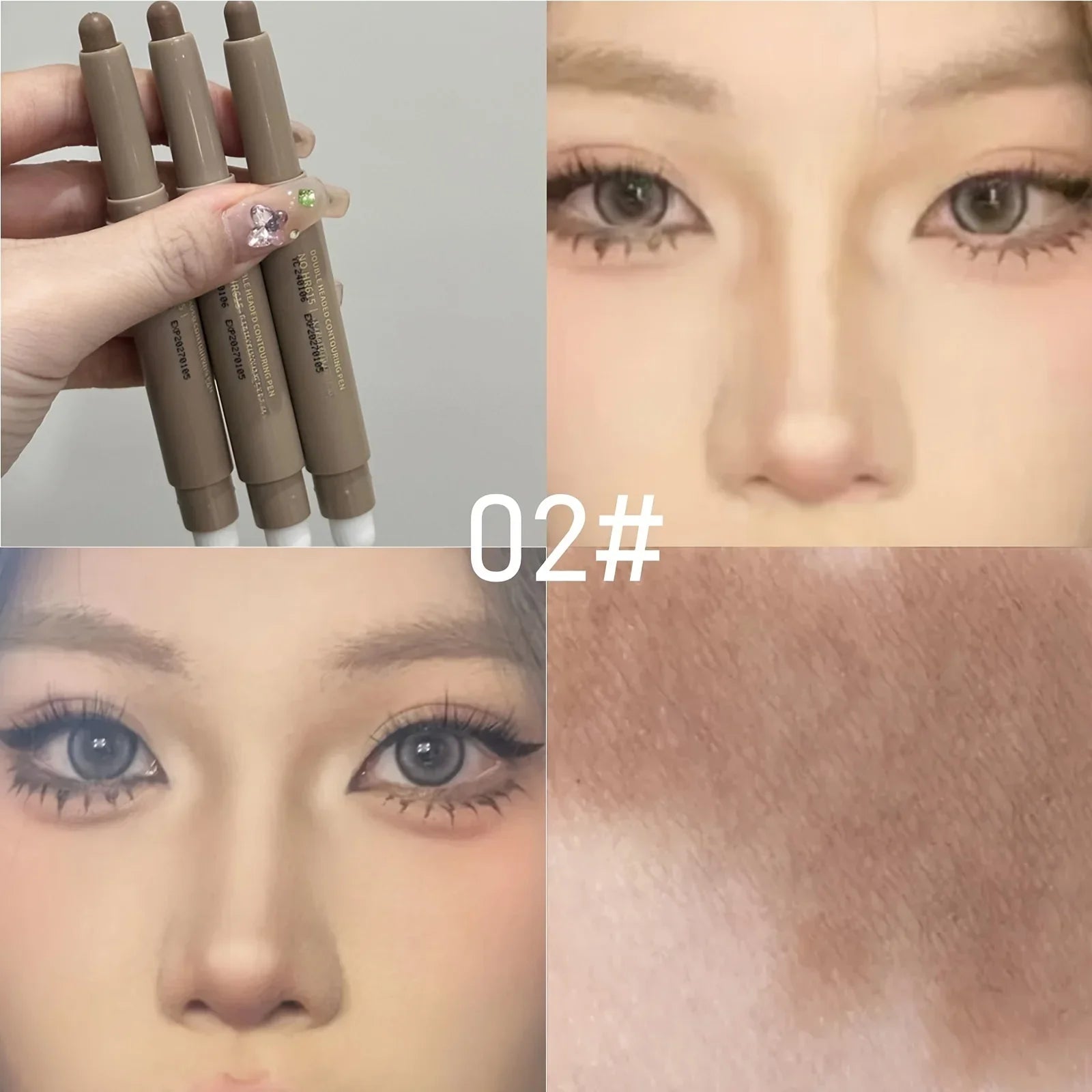 Highlighting &amp; Bronzer Stick: Long Lasting Corrector with Brush, Brightening Concealer Pen, Nose Shadow, and Contouring