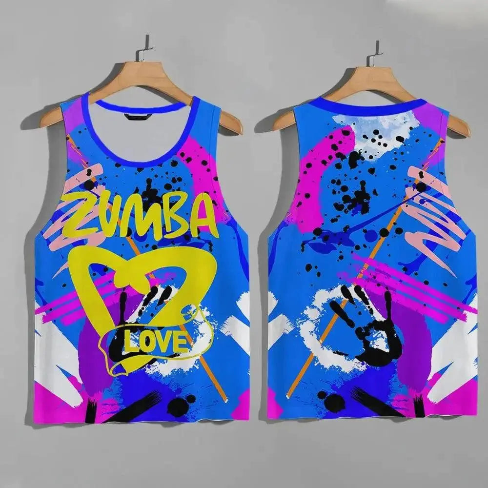 Unisex Zumba Wear quick-dry workout vest for men and women, casual sport dancewear top with athletic fit and breathable fabric.