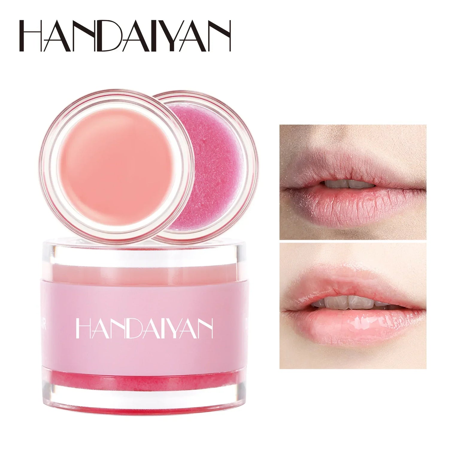 HANDAIYAN 2-in-1 Lip Exfoliator &amp; Moisturizer Sugar Scrub Lip Repair Mask Lipbalm Double Lip Care Effected Lip Scrub Balm