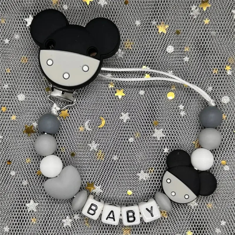 2026 Custom Name Baby Pacifier Clips Chain Silicone Beads Teether Toys Dummy Holder Russian English Name Pacifier Chain Newborn SHOPEZRA L.L.C.