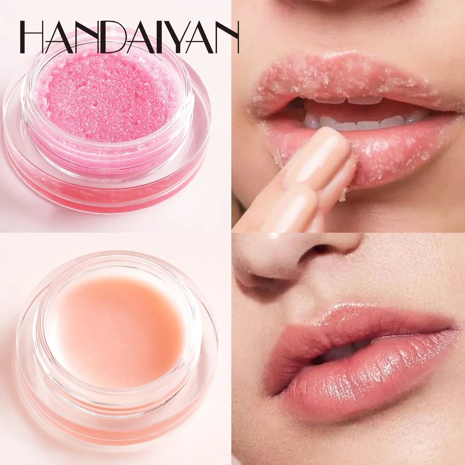 HANDAIYAN 2-in-1 Lip Exfoliator &amp; Moisturizer Sugar Scrub Lip Repair Mask Lipbalm Double Lip Care Effected Lip Scrub Balm