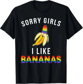 "Sorry Girl I Love Banana" Fun LGBTQ Gay Pride T-shirts Men Short Sleeve Fashion Streetwear Tshirts SHOPEZRA L.L.C.