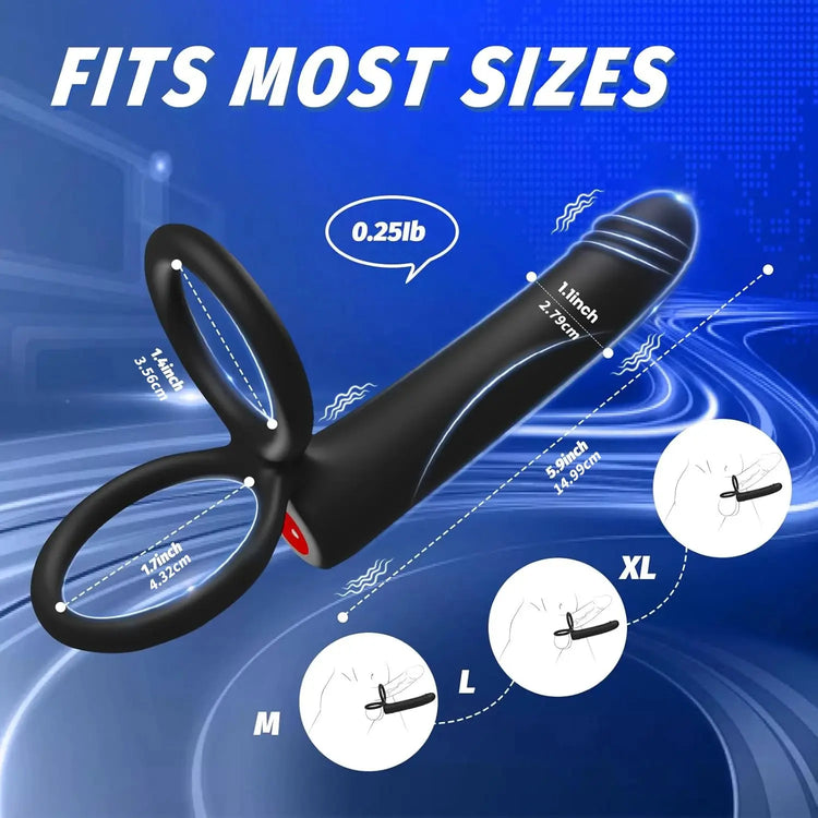 Male Anal Dildo with Vibrating Penis Ring Provides Double Penetration Pleasure for Men and Couples Adult Pleasure Products SHOPEZRA L.L.C.