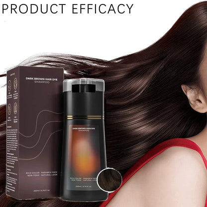Hair Dye Shampoo For Gray Hair For Women Men Natural Hair Dye Kit Semi Permanent Hair Dye Shampoo Black Brown Purple 200ml