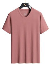 Plus Size 7XL 8XL 9XL Summer V-Neck T-shirts For Men Ice Silk Cooling Quick-dry Breathable Men&