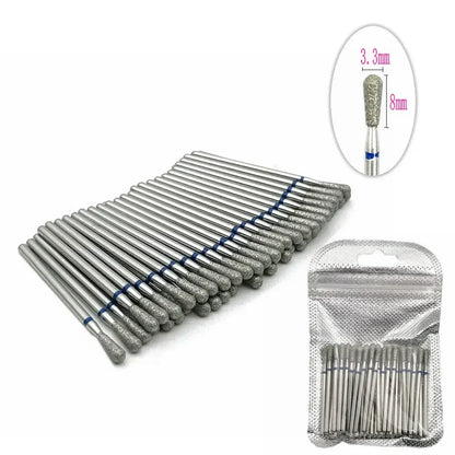 50pc Diamond Nail Drill Cuticle Clean Bit Set Milling Cutter for Manicure Electric  Bits Accessories Dead Skin Remove Tool
