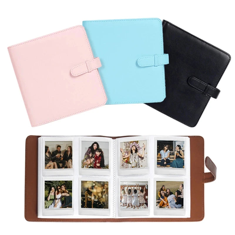 Square photo album with 288 card slots, solid color PU cover, suitable for Instax Sq and Kodak Mini 3 Square camera photos.
