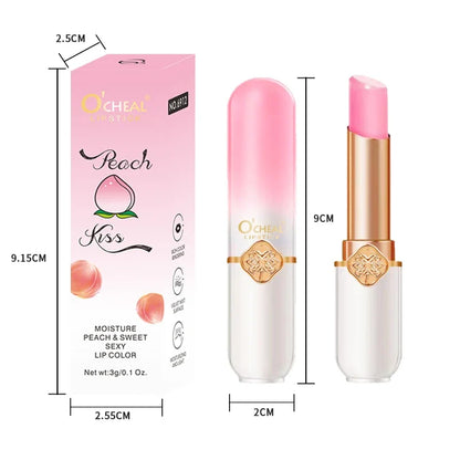 OCHEAL Color Changing Lipstick Fruit Lip Balm Moisturizing Waterproof Long Lasting Moisturizing Lip Balm Temperature Changing